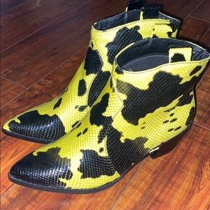 Neon Cow Print (Vegan) Snakeskin Cowboy Boot